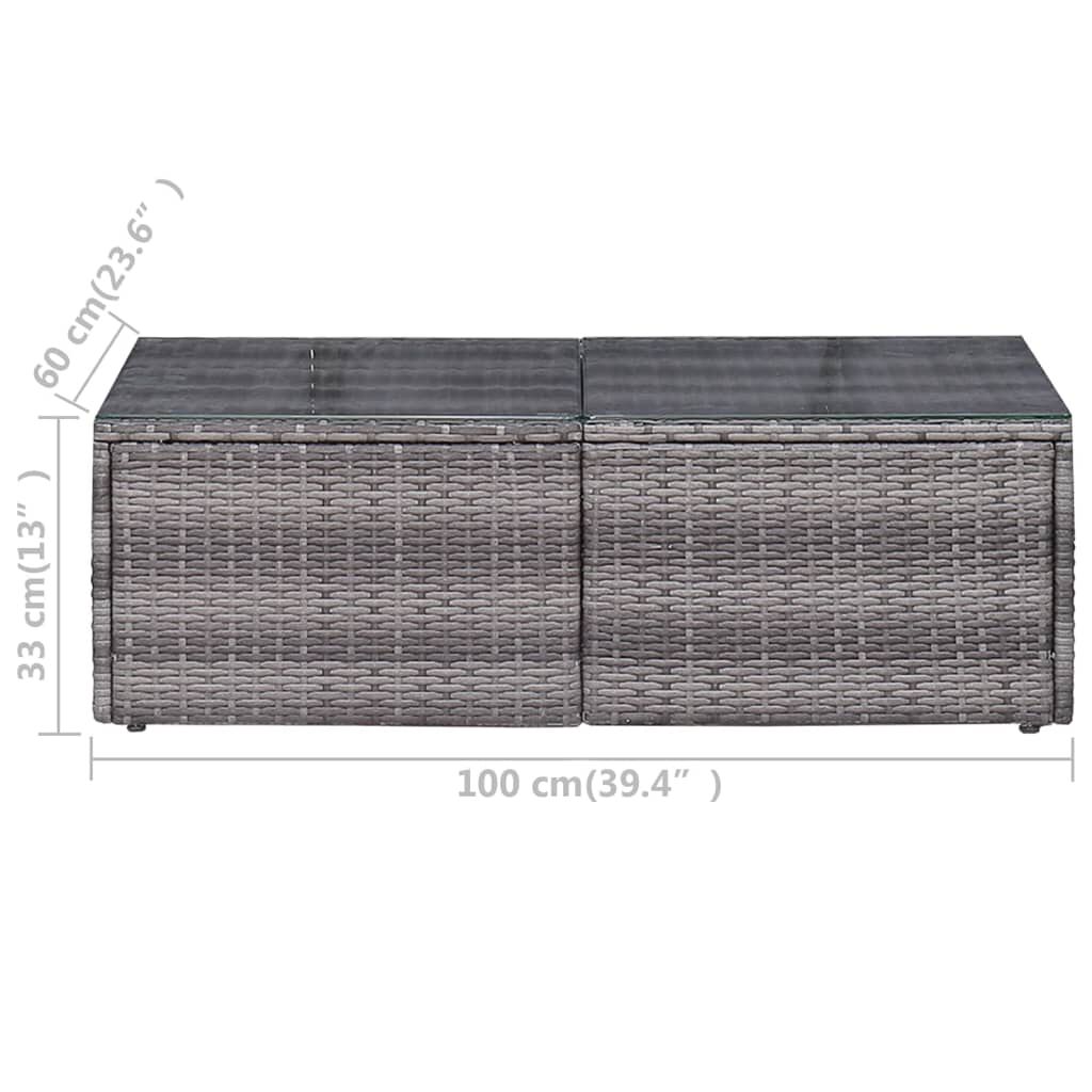vidaXL 6 Piece Garden Sofa Set with Cushions & Pillows Poly Rattan Grey