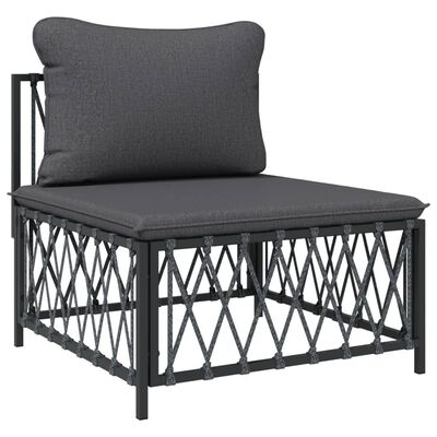 vidaXL 8 Piece Garden Lounge Set with Cushions Anthracite Steel, anthracite vidaXL 8 Piece Garden Lounge Set with Cushions Anthracite Steel