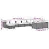 vidaXL 10 Piece Garden Lounge Set with Cushions Poly Rattan Grey