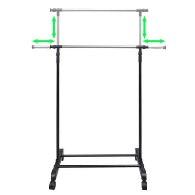 vidaXL Adjustable Clothes Racks 2 pcs 1 Hanging Rail,  vidaXL Adjustable Clothes Racks 2 pcs 1 Hanging Rail