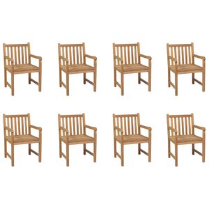 vidaXL Outdoor Chairs 8 pcs Solid Teak Wood