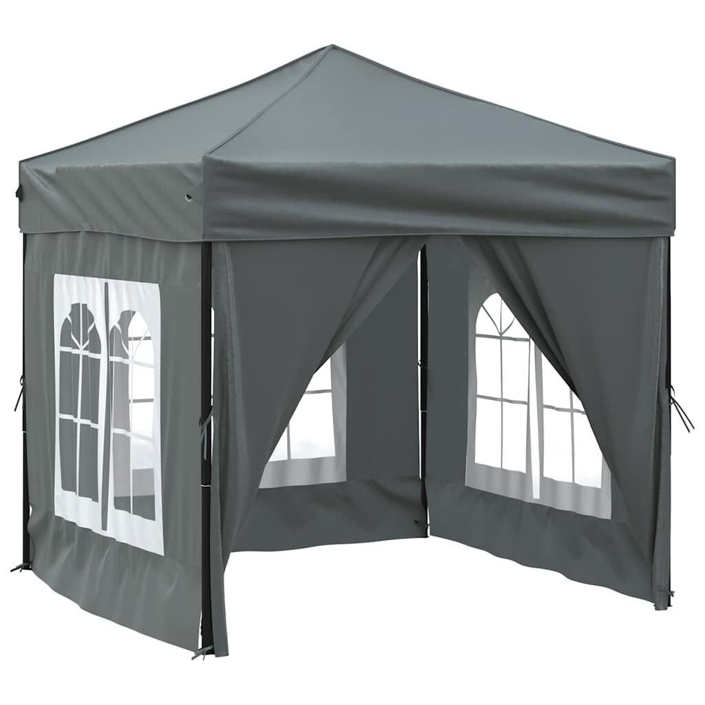 vidaXL Folding Party Tent with Sidewalls Anthracite 2x2 m | vidaXL.sa