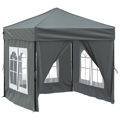 vidaXL Folding Party Tent with Sidewalls Anthracite 2x2 m, anthracite vidaXL Folding Party Tent with Sidewalls Anthracite 2x2 m