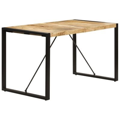 vidaXL Dining Table 140x70x75 cm Solid Mango Wood, black vidaXL Dining Table 140x70x75 cm Solid Mango Wood