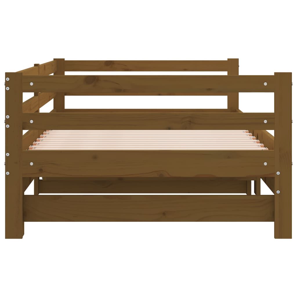 vidaXL Pull-out Day Bed without Mattress Honey Brown 2x(90x200)cm