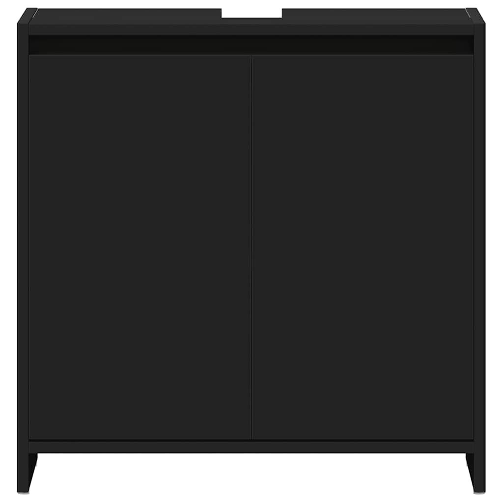 vidaXL Bathroom Cabinet Black 60x33x61 cm Engineered Wood