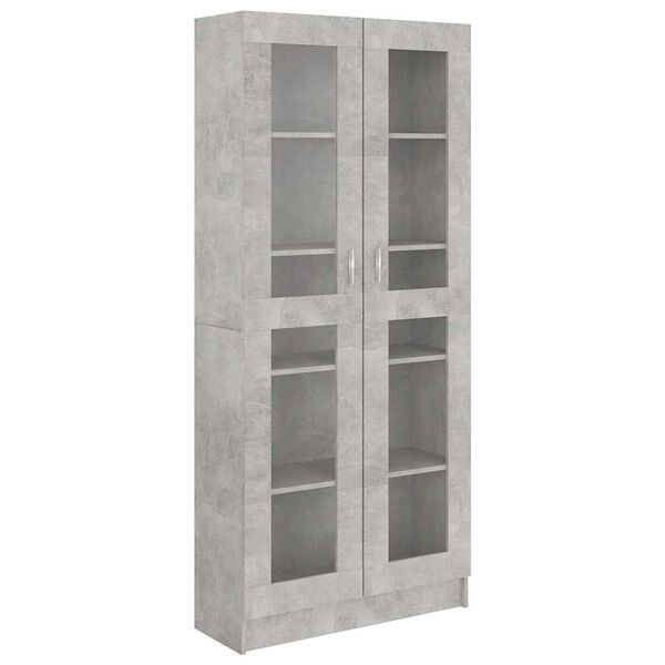 vidaXL Vitrine Cabinet Concrete Grey 82.5x30.5x185 cm Engineered Wood