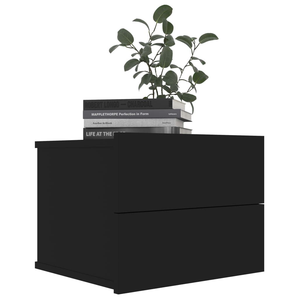 vidaXL Bedside Cabinet Black 40x30x30 cm Engineered Wood