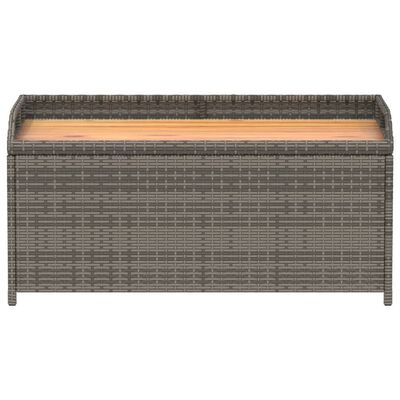 vidaXL Storage Bench Grey 100x50x52 cm Poly Rattan and Acacia Wood, grey vidaXL Storage Bench Grey 100x50x52 cm Poly Rattan and Acacia Wood