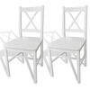 vidaXL Dining Chairs 2 pcs White Pinewood