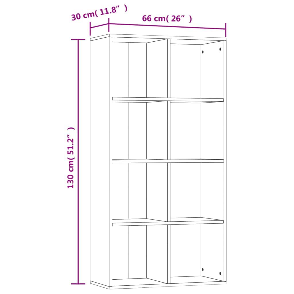 vidaXL Book Cabinet/Sideboard Sonoma Oak 66x30x130 cm Engineered Wood