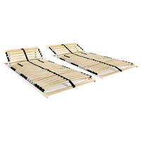 vidaXL Slatted Bed Bases without Mattress 2 pcs with 28 Slats 90x200 cm,  vidaXL Slatted Bed Bases without Mattress 2 pcs with 28 Slats 90x200 cm