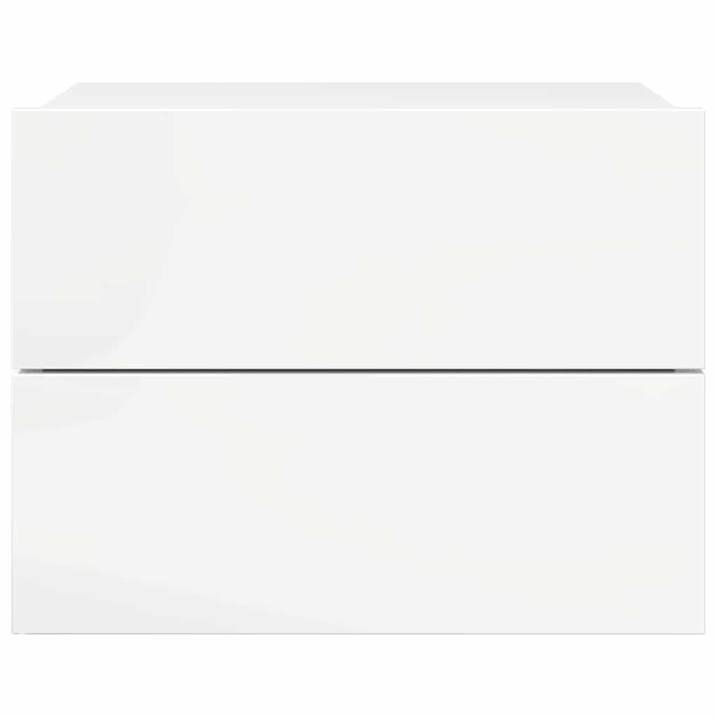 vidaXL Bedside Cabinets 2 pcs High Gloss White 40x30x30 cm Engineered Wood