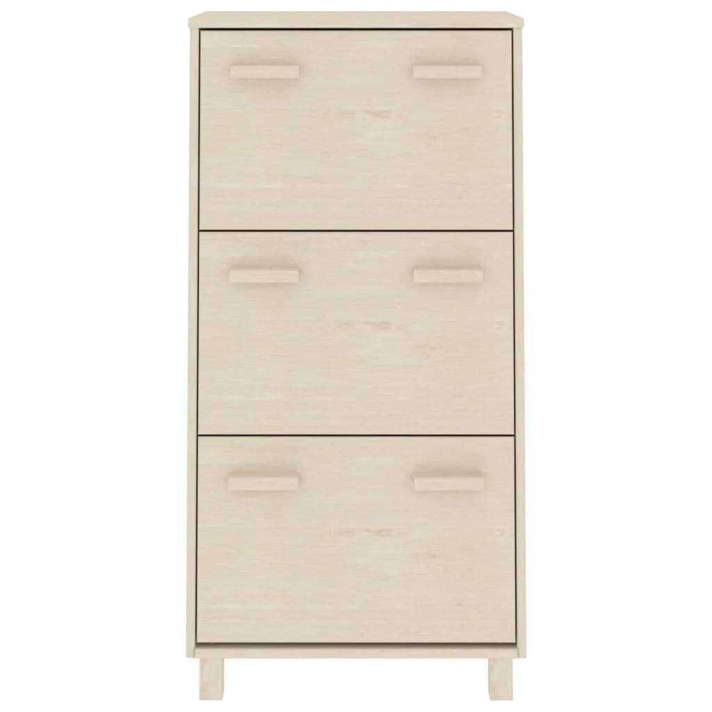 vidaXL Shoe Cabinet HAMAR Honey Brown 59.5x35x117 cm Solid Wood Pine