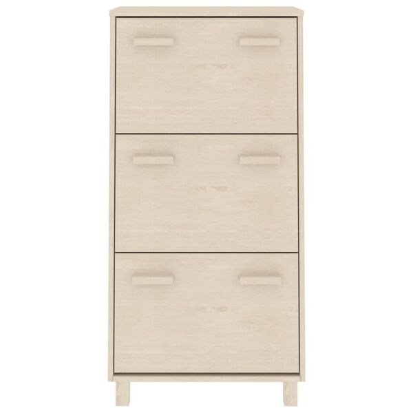vidaXL Shoe Cabinet HAMAR Honey Brown 59.5x35x117 cm Solid Wood Pine