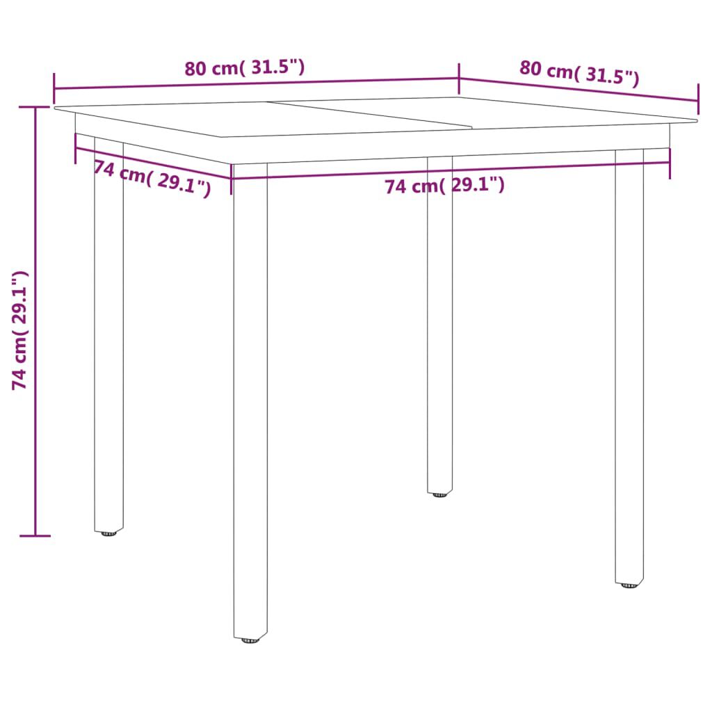 vidaXL 3 Piece Garden Dining Set Anthracite
