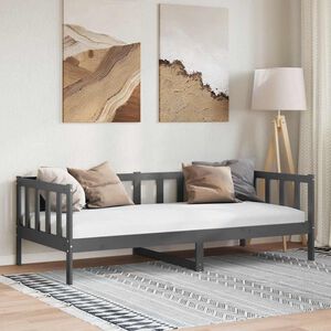 vidaXL Day Bed | Grey | Solid pinewood | 90x200 cm