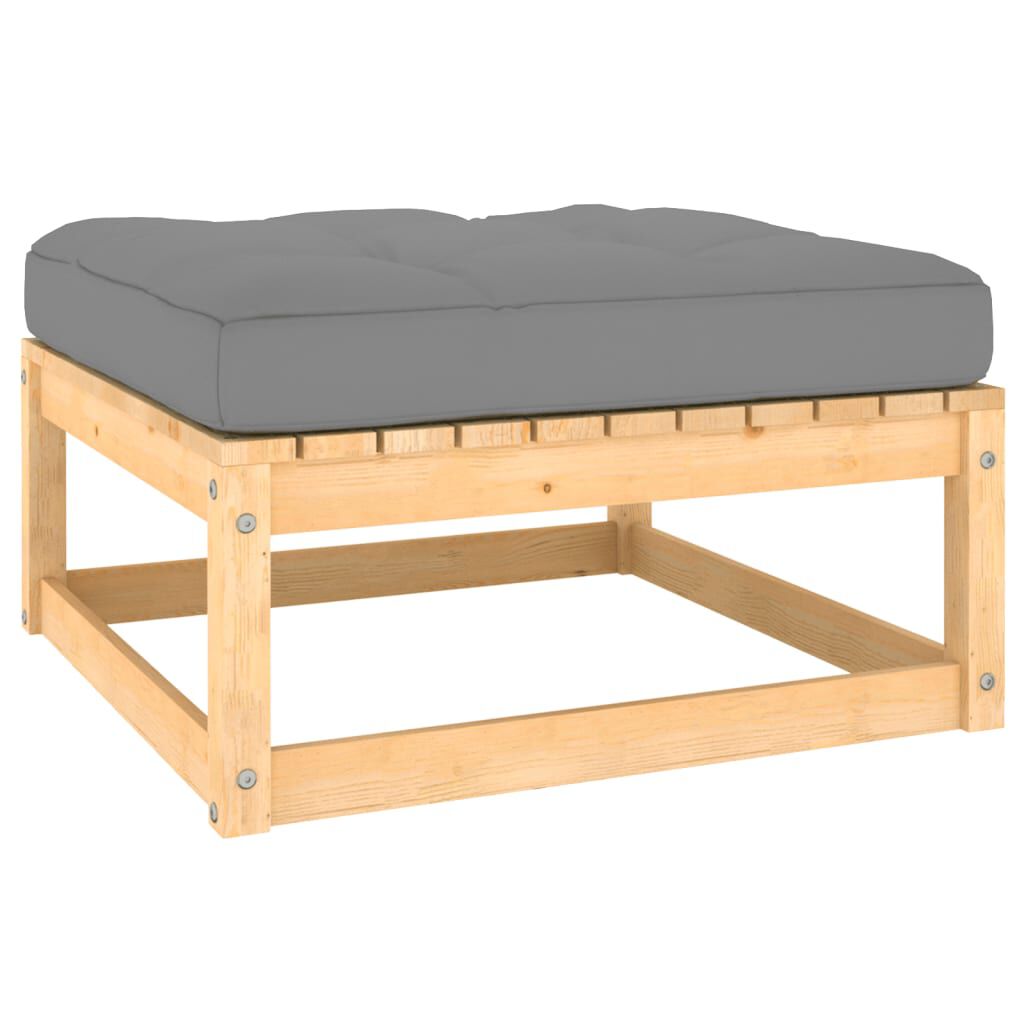 vidaXL 3 Piece Garden Lounge Set with Cushions Solid Pinewood