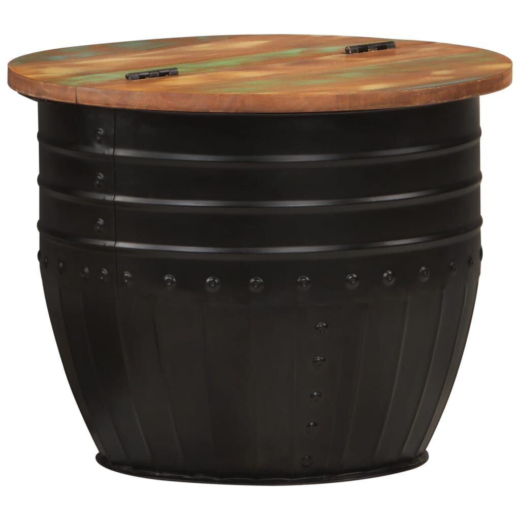 vidaXL Coffee Table Black 50x39.5 cm Solid Wood Reclaimed