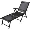 vidaXL Folding Sun Lounger Aluminium Black