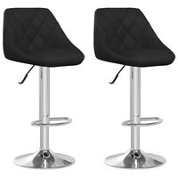 vidaXL Bar Stools 2 pcs Black Faux Leather, black vidaXL Bar Stools 2 pcs Black Faux Leather