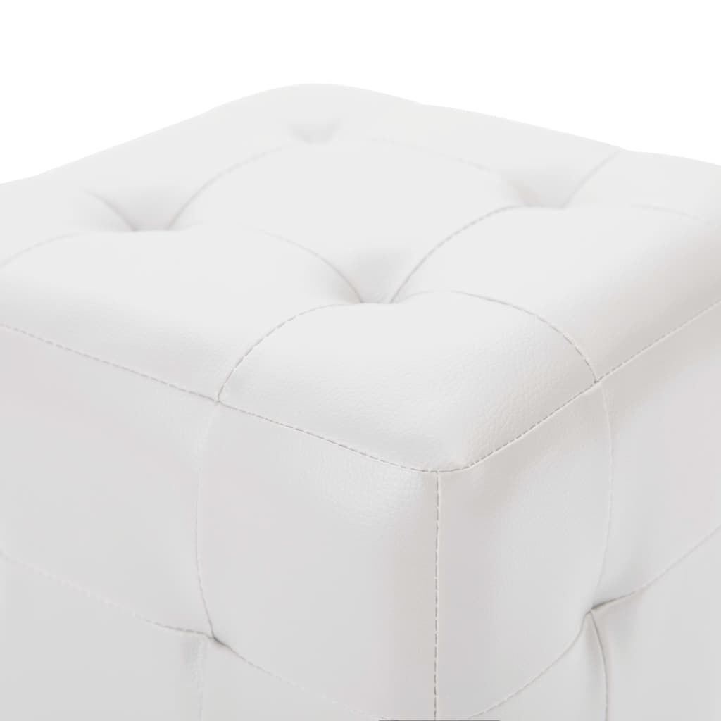 vidaXL Pouffe 2 pcs White 30x30x30 cm Faux Leather