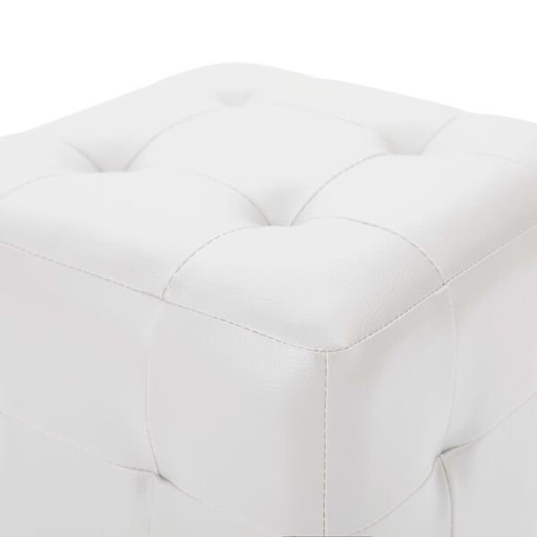 vidaXL Pouffe 2 pcs White 30x30x30 cm Faux Leather