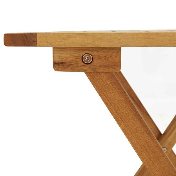 vidaXL Outdoor Deck Chair with Footrest and Table Solid Wood Acacia