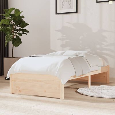 vidaXL Bed Frame without Mattress Solid Wood 75x190 cm Small Single Small Single, natural vidaXL Bed Frame without Mattress Solid Wood 75x190 cm Small Single Small Single