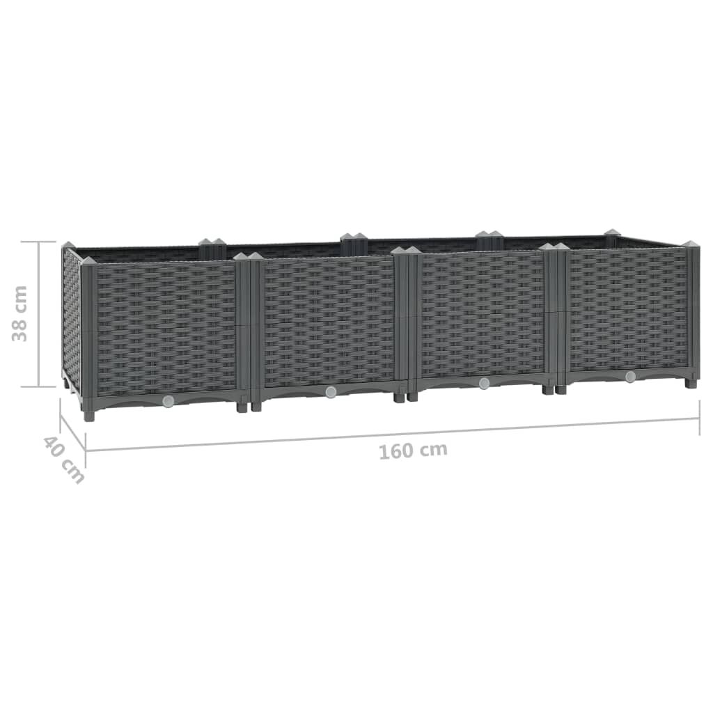 vidaXL Raised Bed 160x40x38 cm Polypropylene