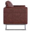 vidaXL Cube Armchair with Chrome Feet Brown Faux Leather