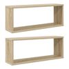 vidaXL Wall Cube Shelves 2 pcs Sonoma Oak 60x15x23 cm Engineered Wood