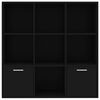 vidaXL Book Cabinet Black 98x30x98 cm Engineered Wood