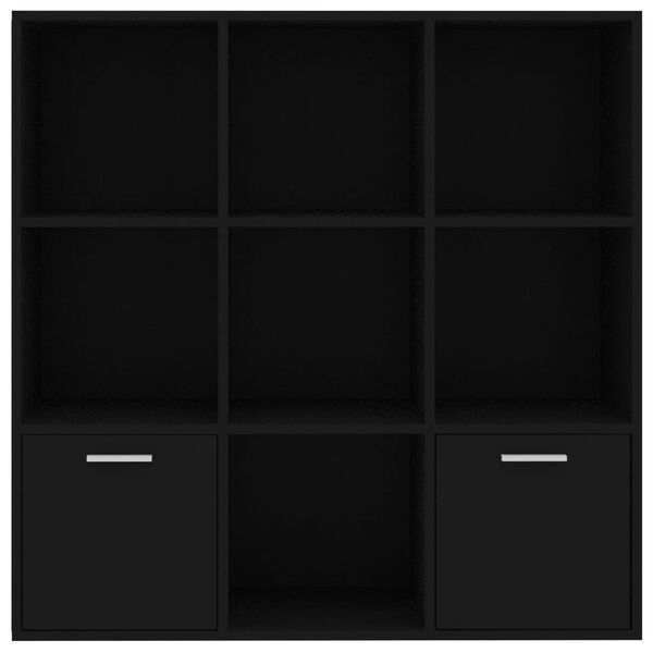 vidaXL Book Cabinet Black 98x30x98 cm Engineered Wood