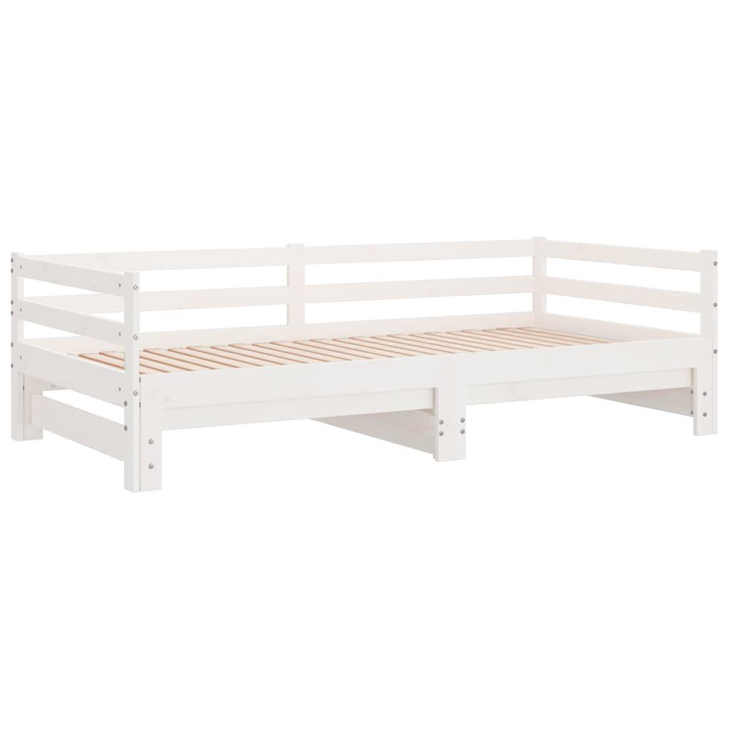 vidaXL Pull-out Day Bed without Mattress White 90x200 cm