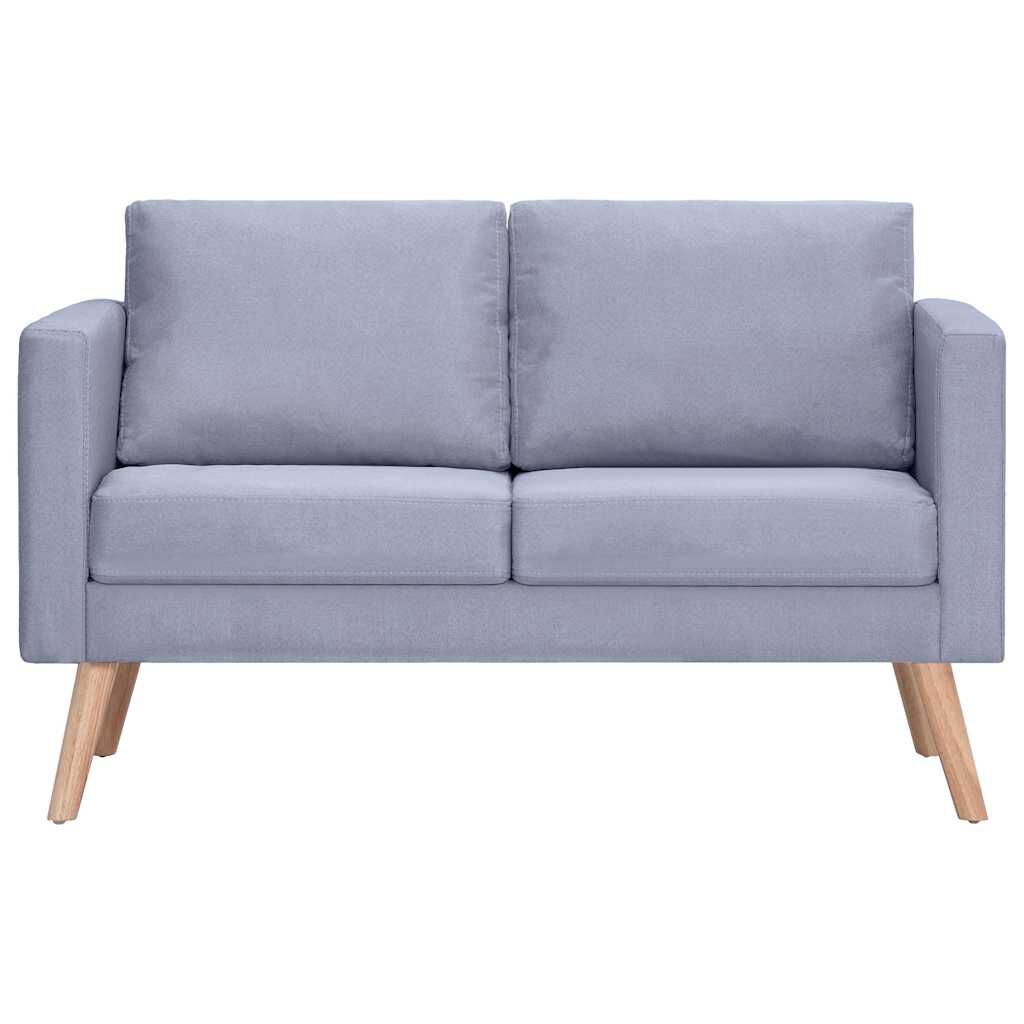 vidaXL Sofa 2-Seater Fabric Light Grey