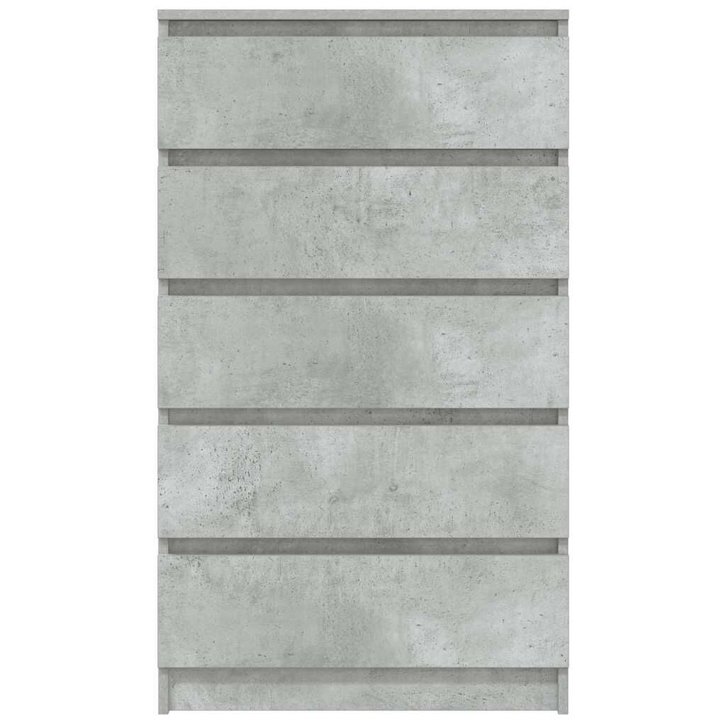 vidaXL Drawer Cabinet Concrete Grey 60x36x103 cm Engineered Wood
