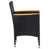 vidaXL 5 Piece Garden Dining Set Black Poly Rattan and Acacia Wood