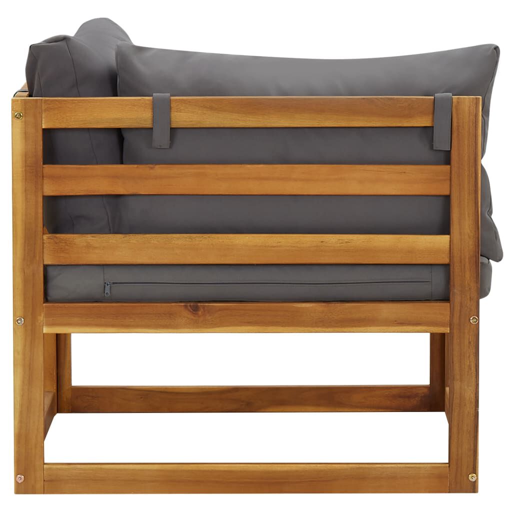 vidaXL Sectional Corner Sofas 2 pcs with Cushions Dark Grey