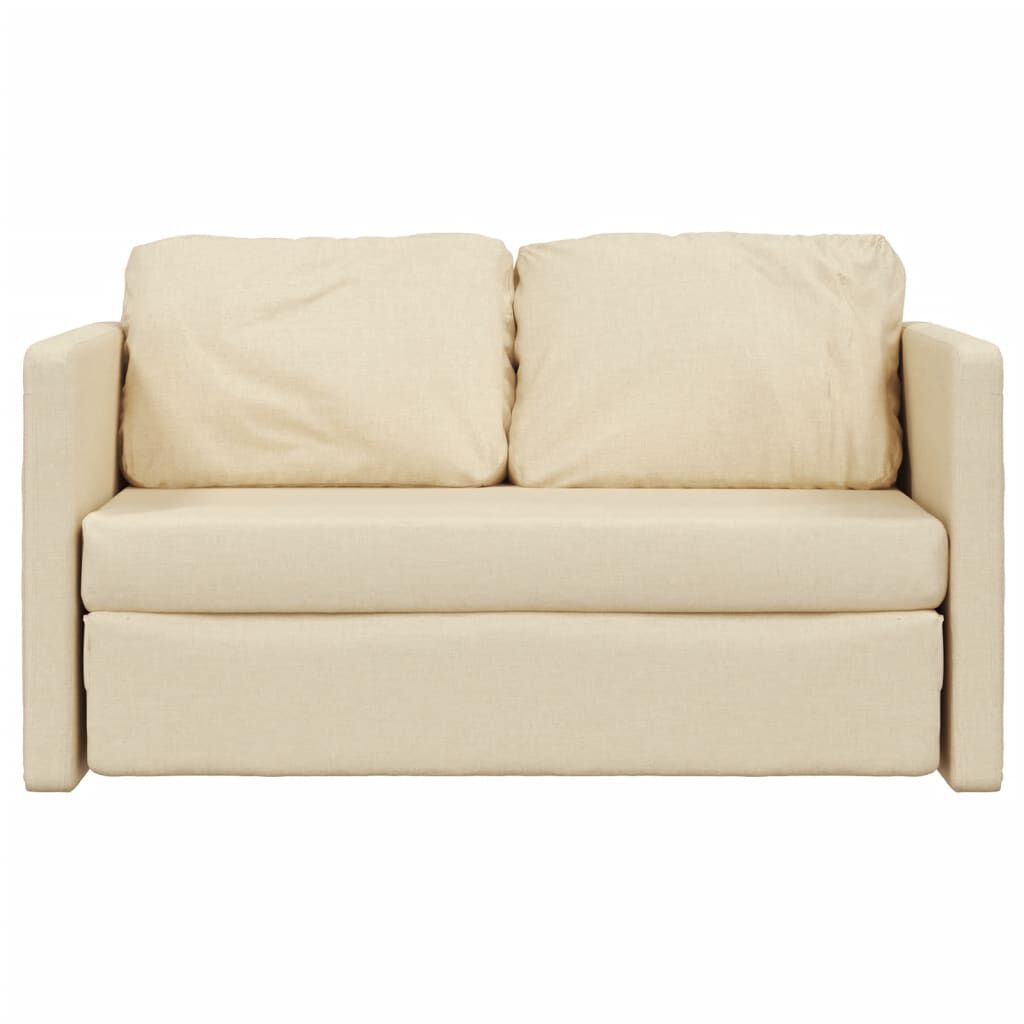 vidaXL Floor Sofa Bed 2-in-1 Cream 112x174x55 cm Fabric