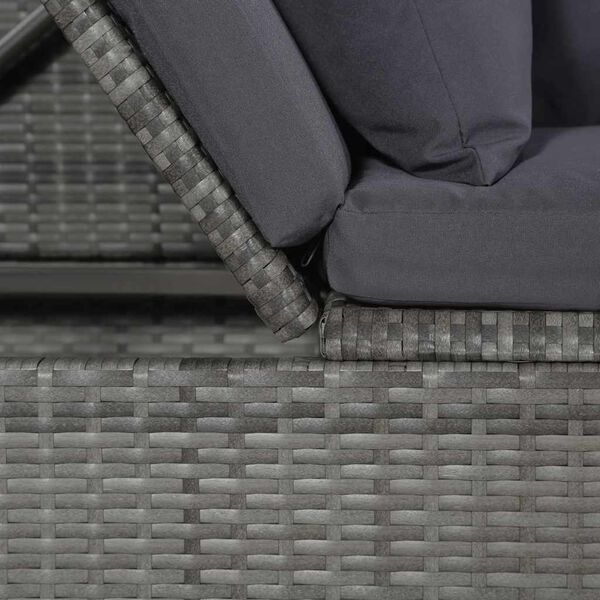 vidaXL Garden Bed Grey 200x60 cm Poly Rattan