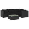 vidaXL 5 Piece Garden Lounge Set with Cushions Poly Rattan Black