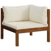 vidaXL 2 Piece Sofa Set with Cream White Cushions Solid Acacia Wood