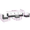 vidaXL 7 Piece Garden Lounge Set with Cushions Poly Rattan Black