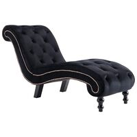 vidaXL Chaise Lounge Black Velvet, black vidaXL Chaise Lounge Black Velvet