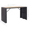 vidaXL 7 Piece Outdoor Bar Set with Cushions Poly Rattan Black