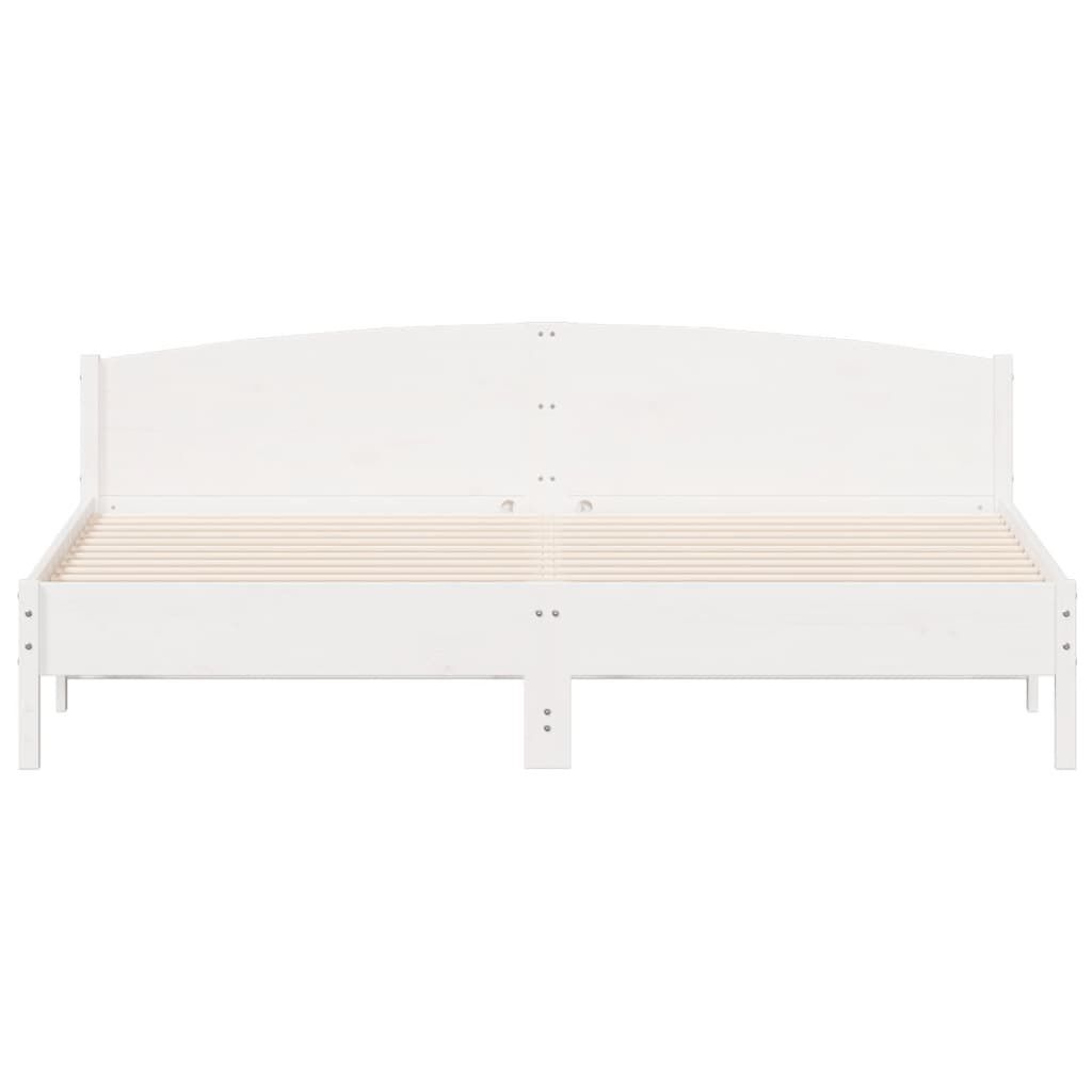vidaXL Bed Frame without Mattress White 200x200 cm Solid Wood Pine