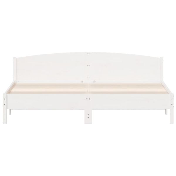 vidaXL Bed Frame without Mattress White 200x200 cm Solid Wood Pine