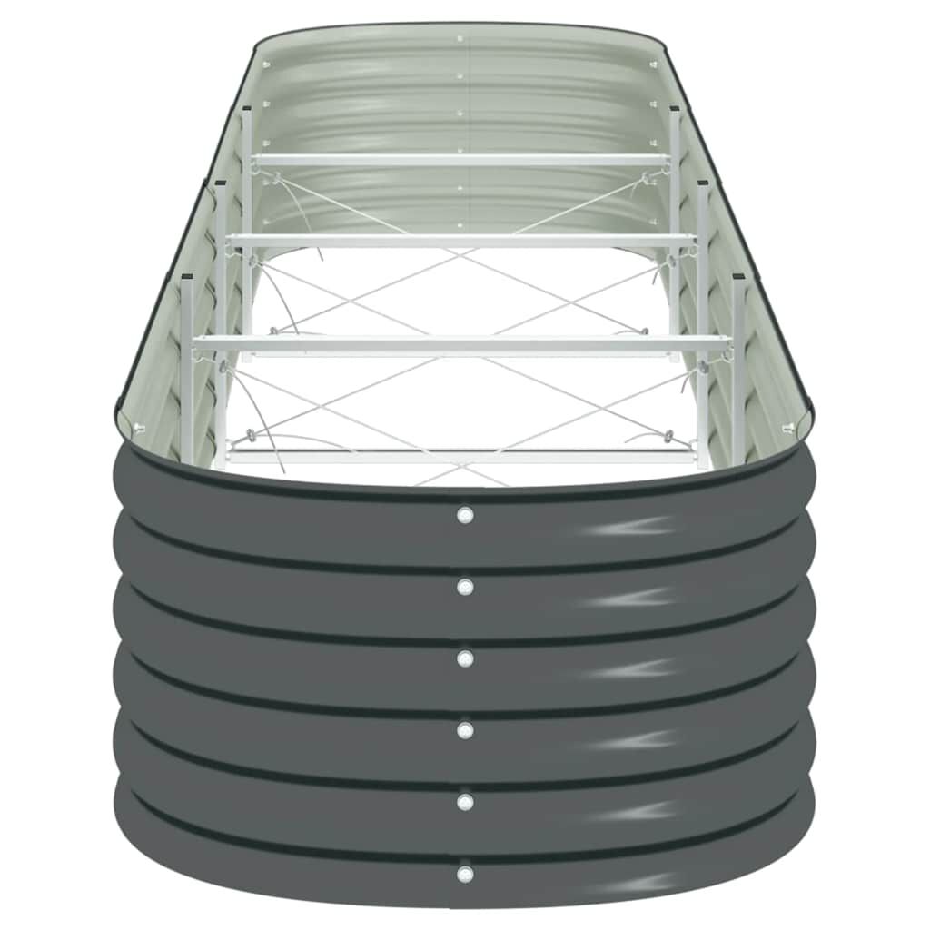 vidaXL Garden Raised Bed 400x80x44 cm Galvanised Steel Grey