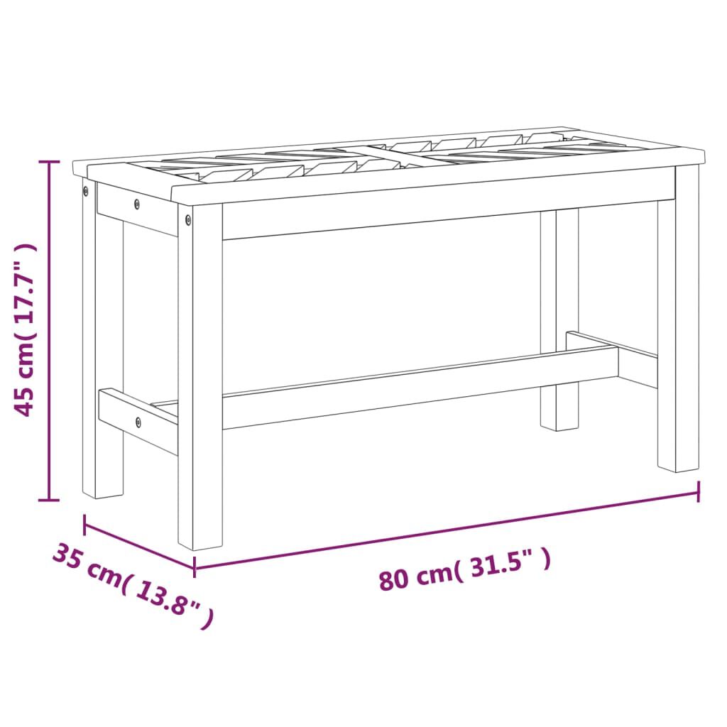 vidaXL Garden Bench 80 cm Solid Wood Acacia